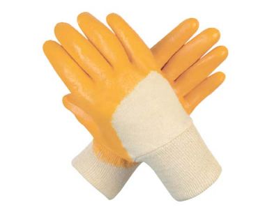 GUANTE NITRILO AMARILLO DORSO VENT. C/PUÑO SERVUS